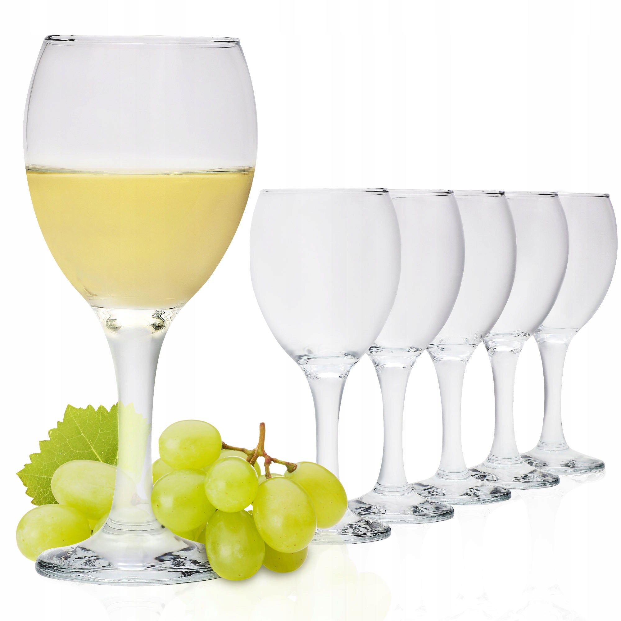 KOMPLET KIELISZKÓW 6X KIELISZKI DO BIAŁEGO WINA 245ml SZKLANE PRZEZROCZYSTE KOTARBAU