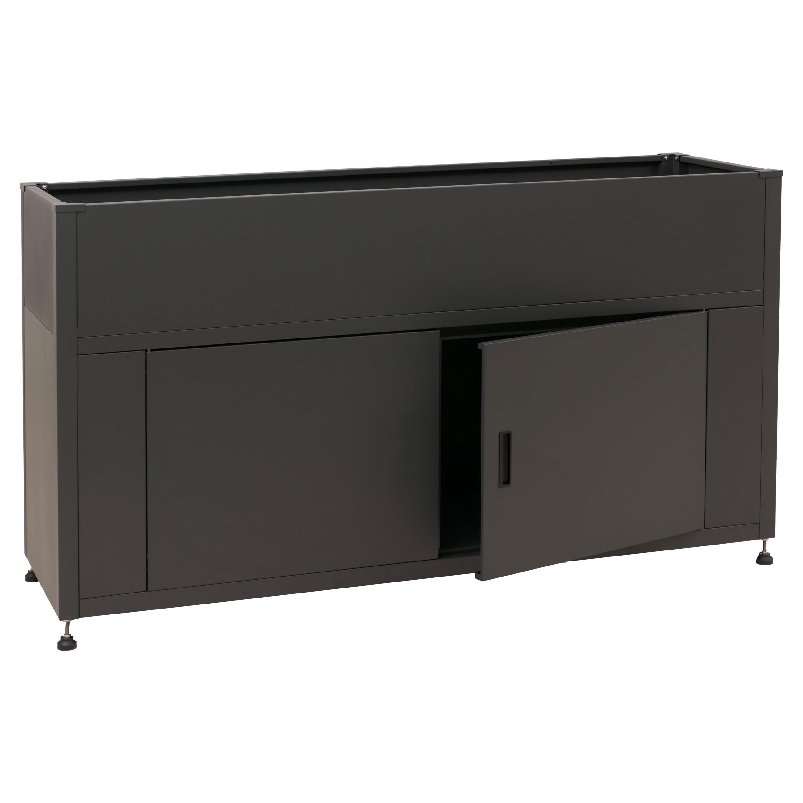 Podwyższona grządka HWC-O85, metalowa podwyższona grządka, skrzynka na kwiaty, donica, schowek, metalowa, 47 kg, 91 x 161 x 51 cm ~ antracyt