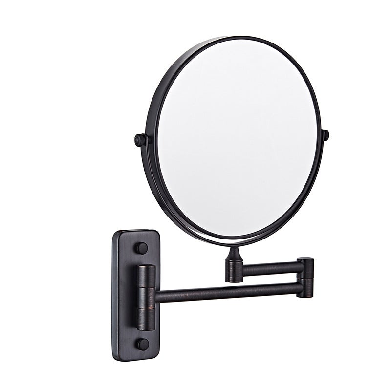 Lustro kosmetyczne ścienne, powiększenie x10, obracane o 360°, 20 cm, czarne