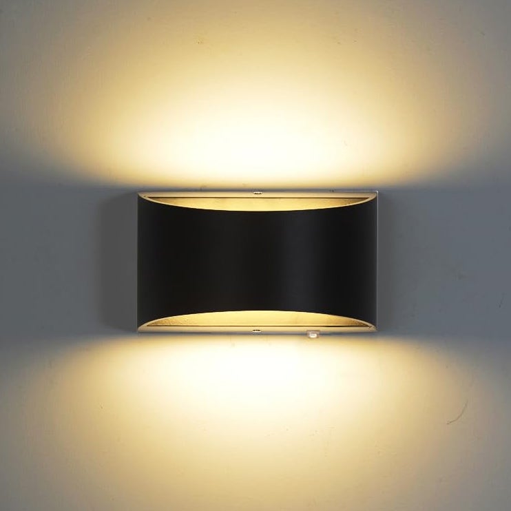 Nowoczesne lampy ścienne LED, ciepła biała lampa ścienna 3000K, górna i dolna lampa ścienna 7W, lampa ścienna wewnętrzna, czarna, 1 pakiet