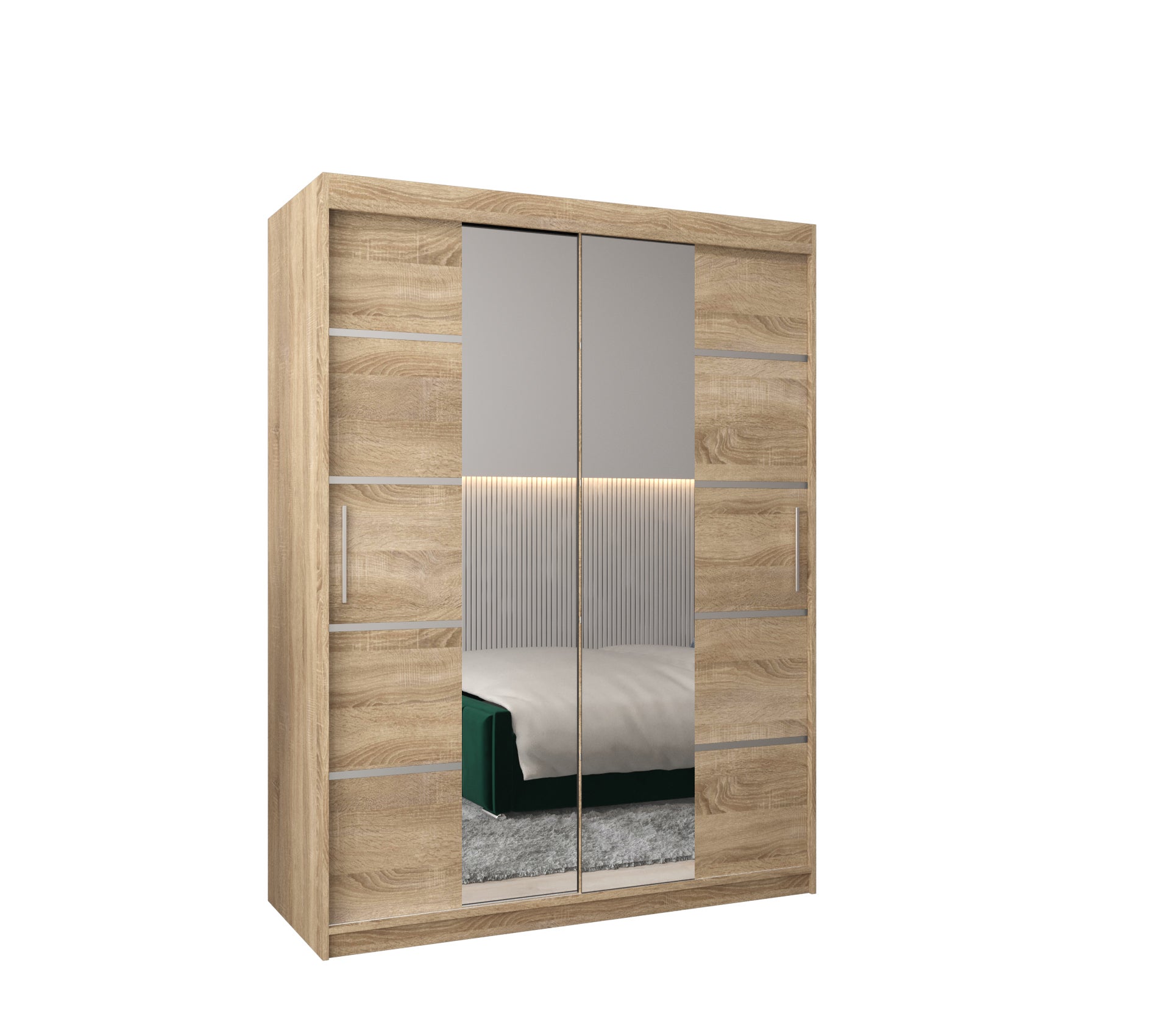 Szafa przesuwna garderoba Verona 4 150 x 62 x 200 cm Sonoma - Abiks Meble