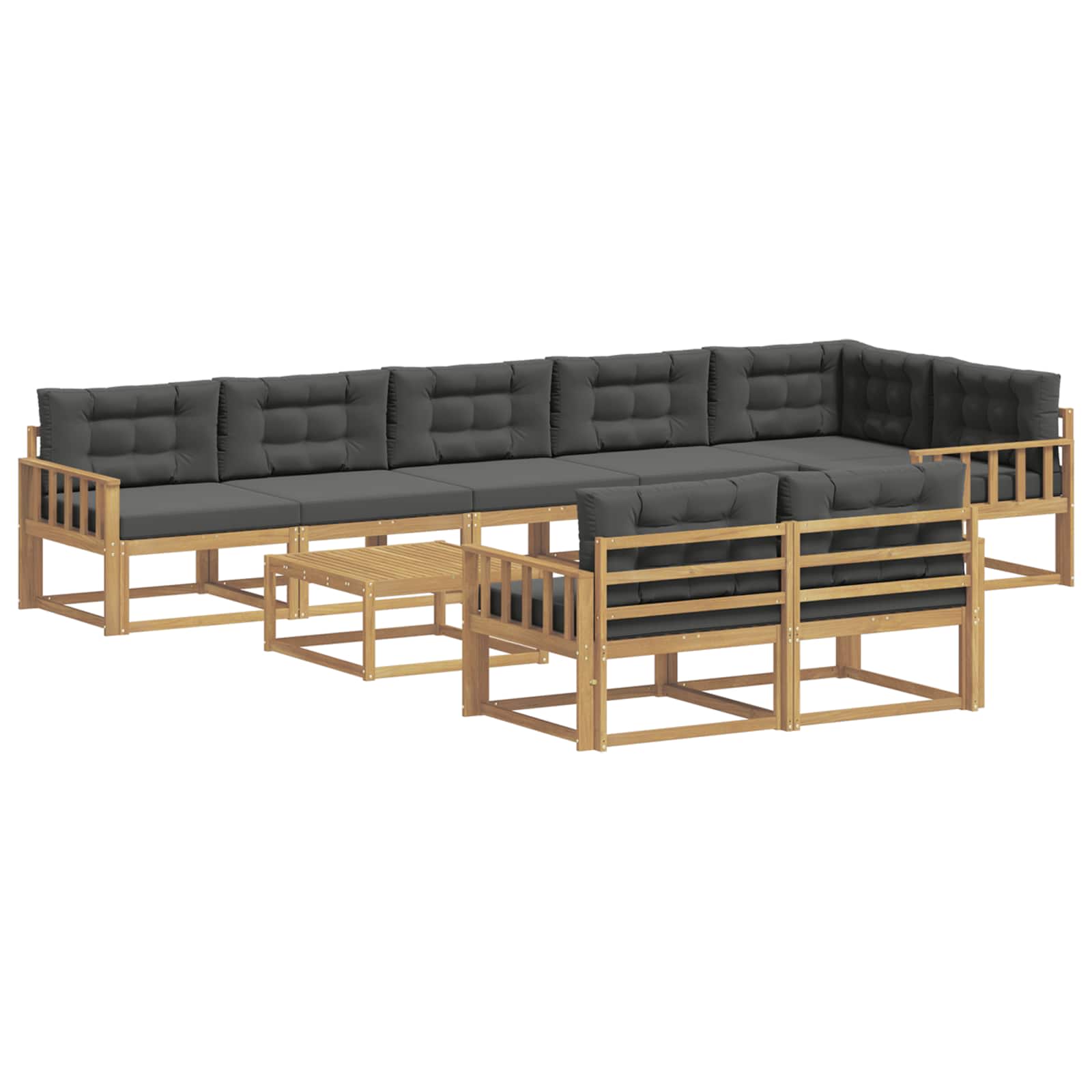 Zestaw sof na zewnątrz 9 pcs Biały i antracyt 79 x 79 x 37 cm