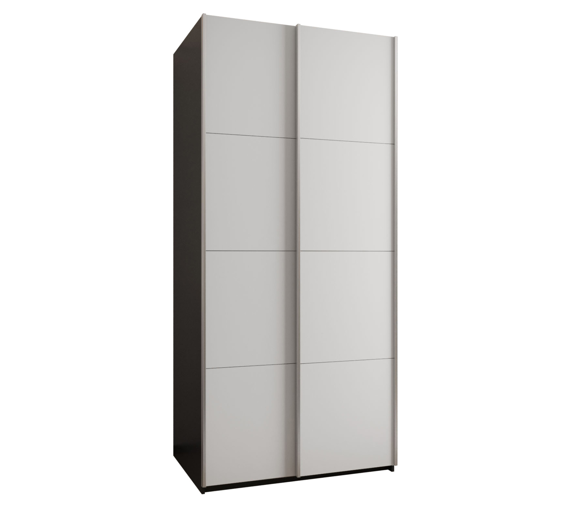 Szafa przesuwna wysoka Lux 1 100 x 64 x 245,5 cm czarny + biały + u. srebrny - Abiks Meble