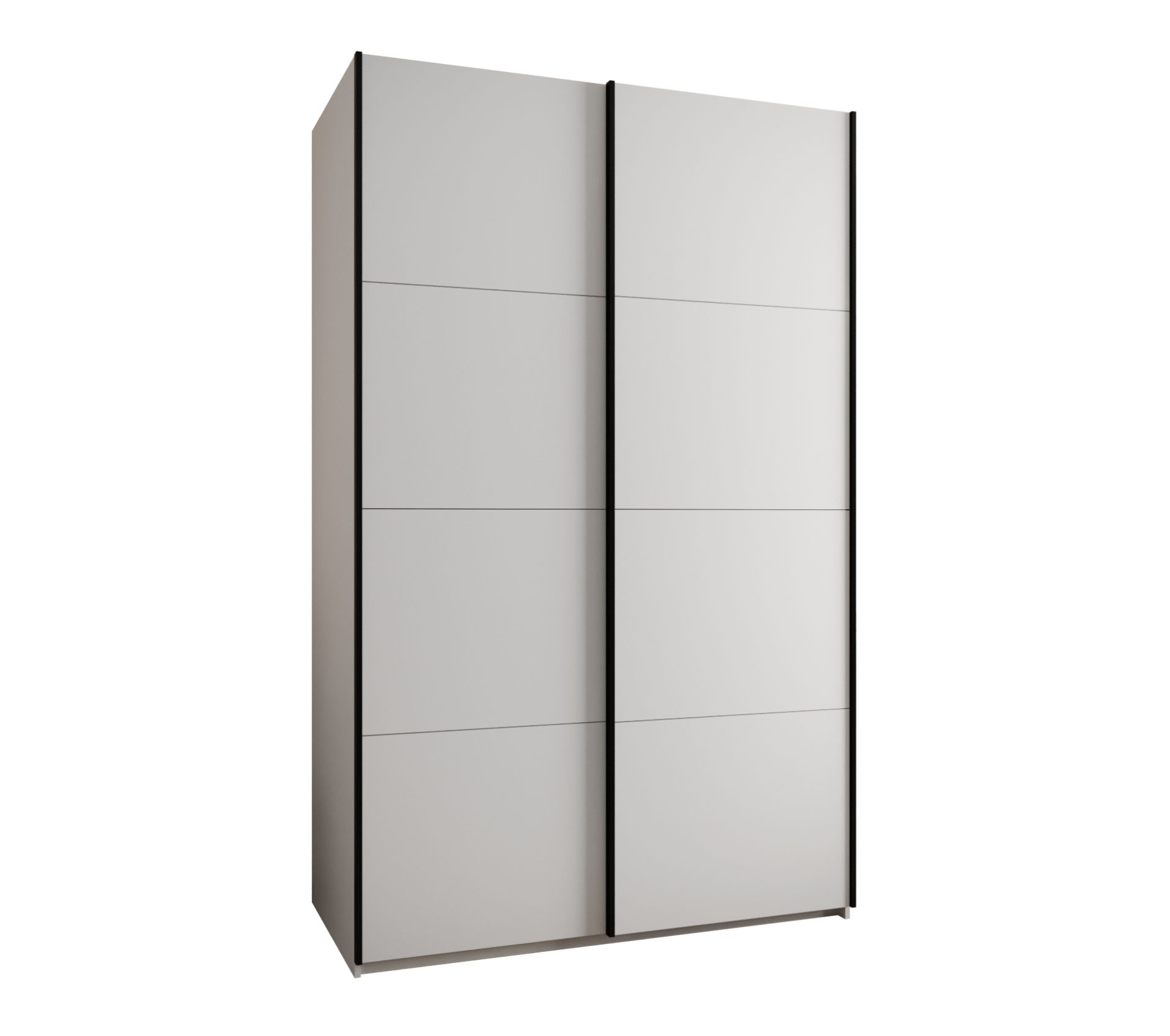 Szafa przesuwna wysoka Lux 1 150 x 64 x 245,5 cm biały + biały + u. czarny - Abiks Meble