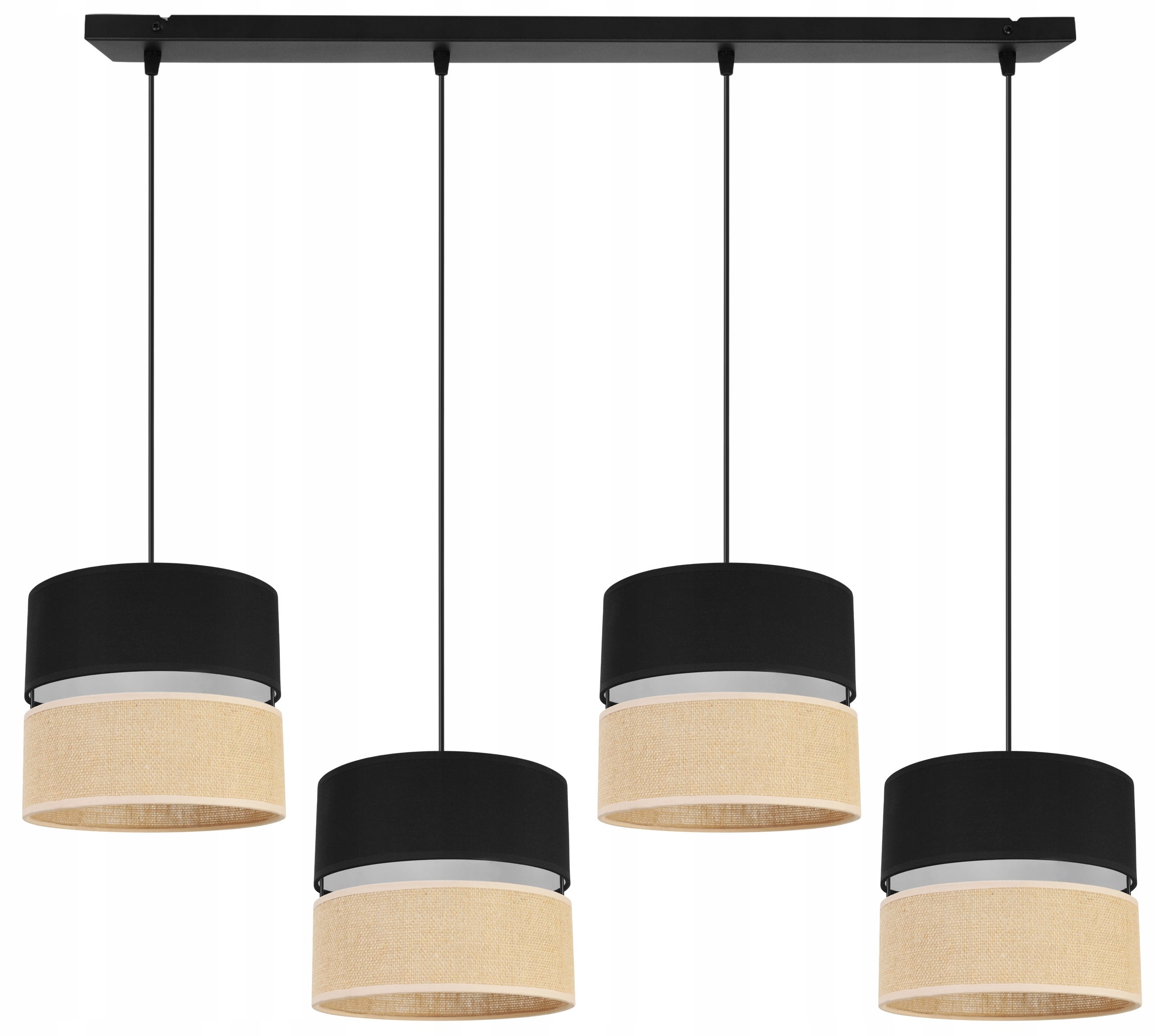 Lampa sufitowa wisząca Light Home LH Juta 4x E27 60W abażur 20cm tkanina czarny
