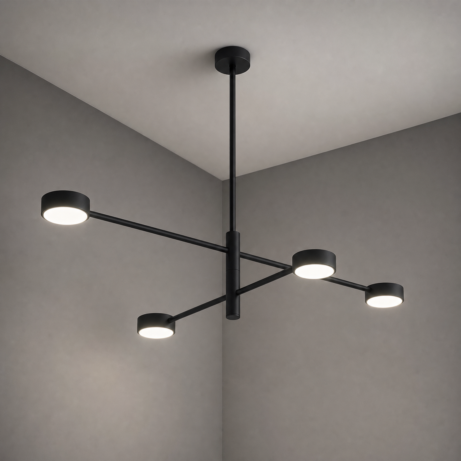 Lampa Sufitowa Lumiled Wisząca LED 4x GX53 Ścienna Czarna 1 szt.