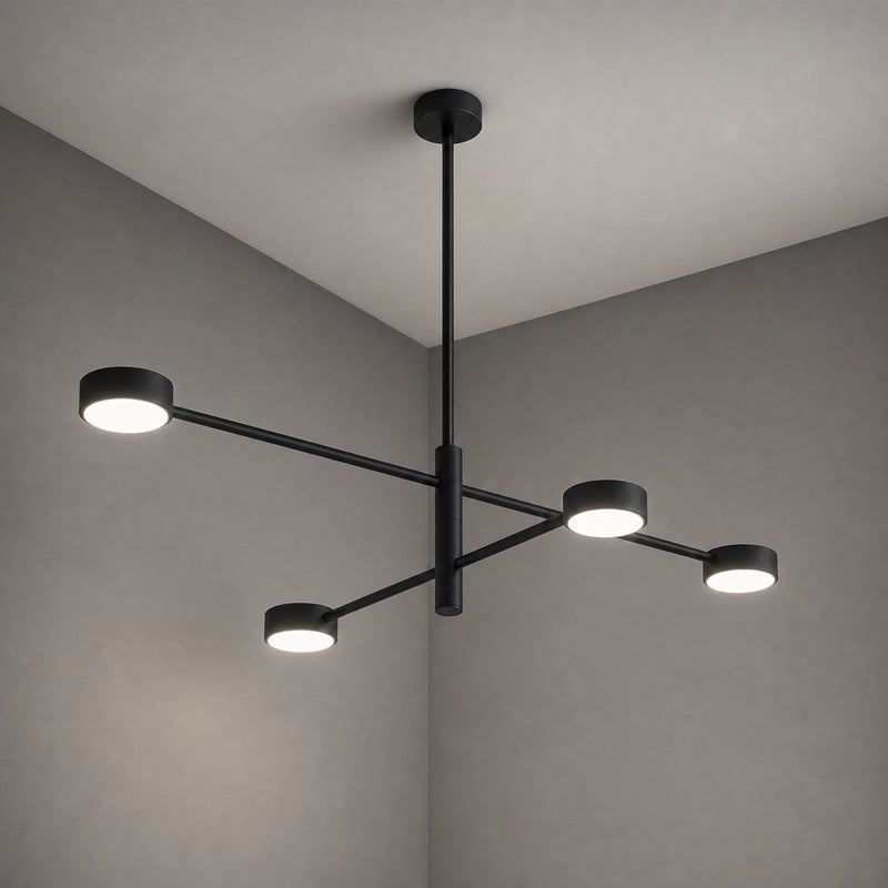 Lampa Sufitowa Lumiled Wisząca LED 4x GX53 Ścienna Czarna 1 szt.
