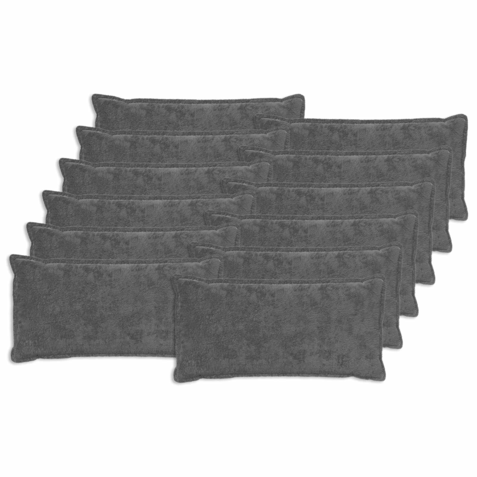 12x Poszewka Dekoracyjna na Poduszkę 40x80 cm Ciemnoszara
