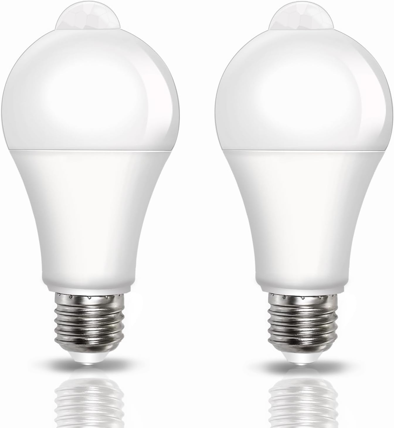 Zestaw 2 żarówek LED z bagnetem i czujnikiem ruchu, 12 W, zimna biel, CIR > 80, IP42, wodoodporna, energooszczędna, nieściemnialna, żarówka z czujn