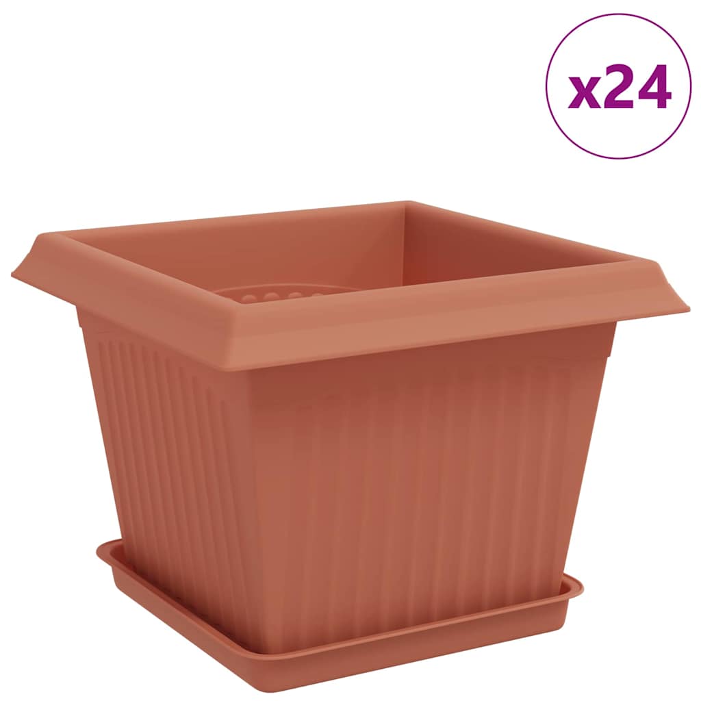 Doniczki 24 pcs Czerwony ceglasty 23 x 23 x 17,5 cm
