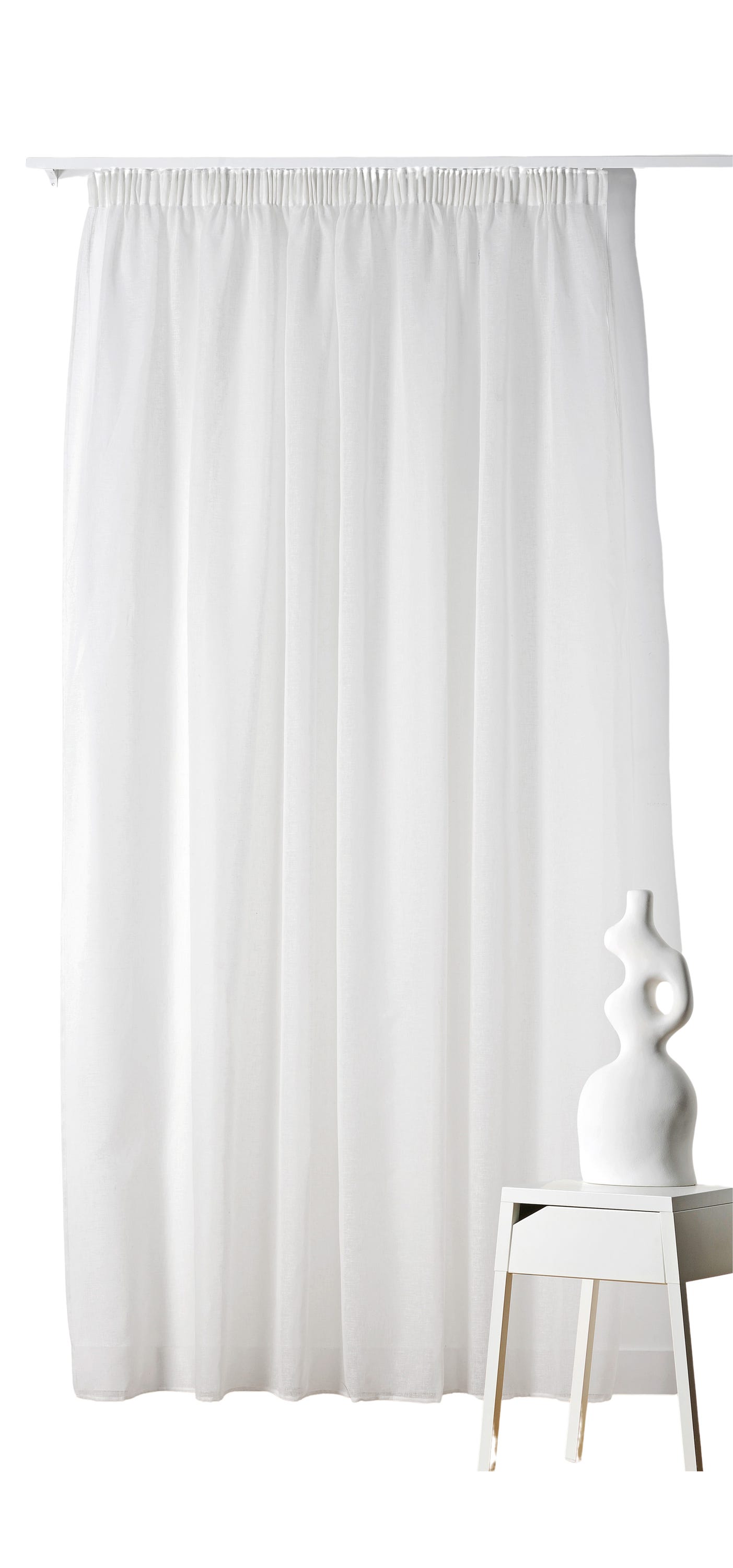 Półprzezroczysta firana, Kaolin, biała, wys. 260 x szer. 240 cm