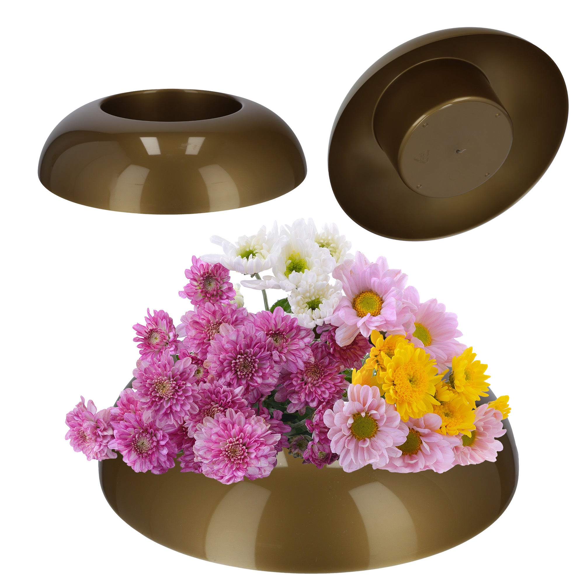 DONICZKA OSŁONKA DO KOMPOZYCJI KOMPOZYCJE STROIK BAZA IKEBANA ZŁOTA 9,5cm