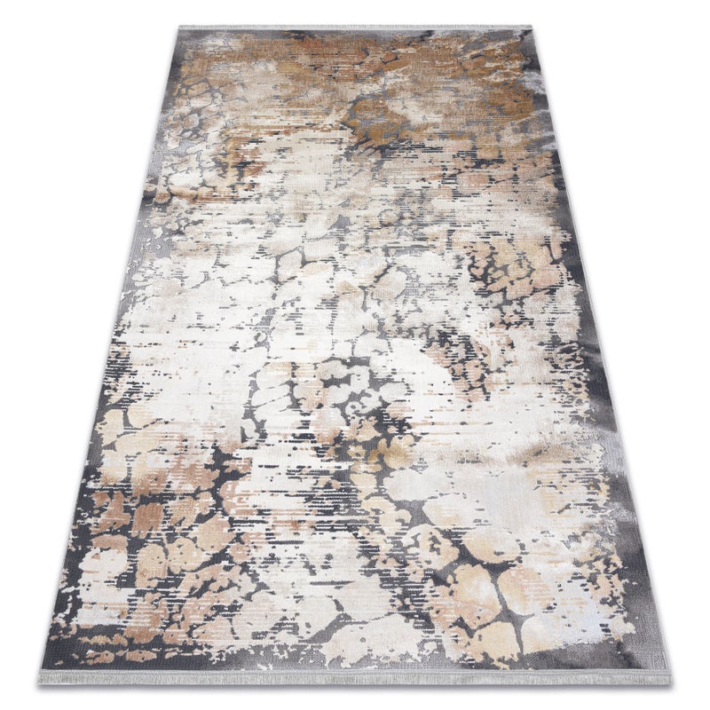 Dywan LUCE 74 nowoczesny Kostka brukowa vintage przecierany - Strukturalny szary / musztarda 115x170 cm