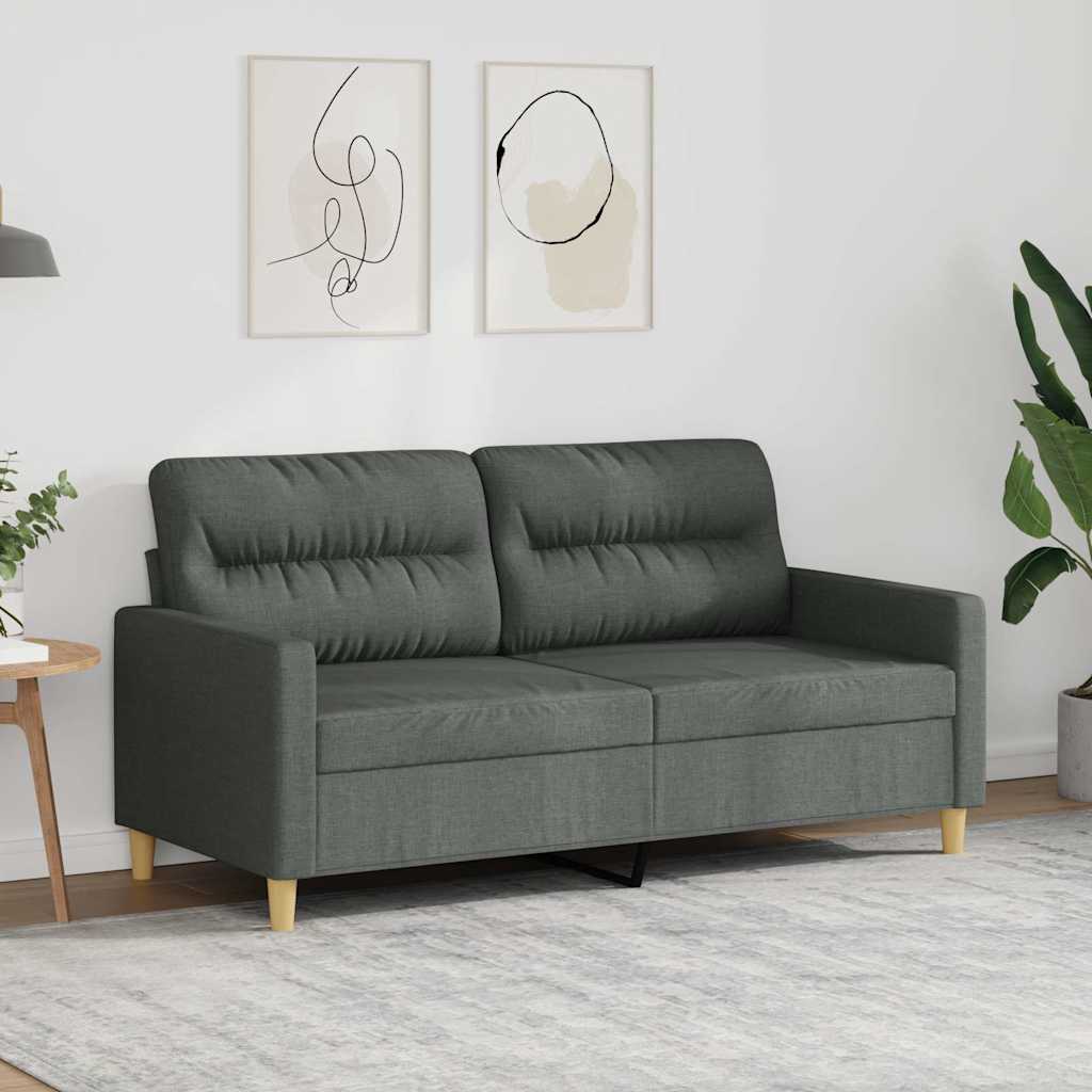 Sofa 2-osobowa, ciemnoszara, 140 cm, tapicerowana tkaniną vidaXL