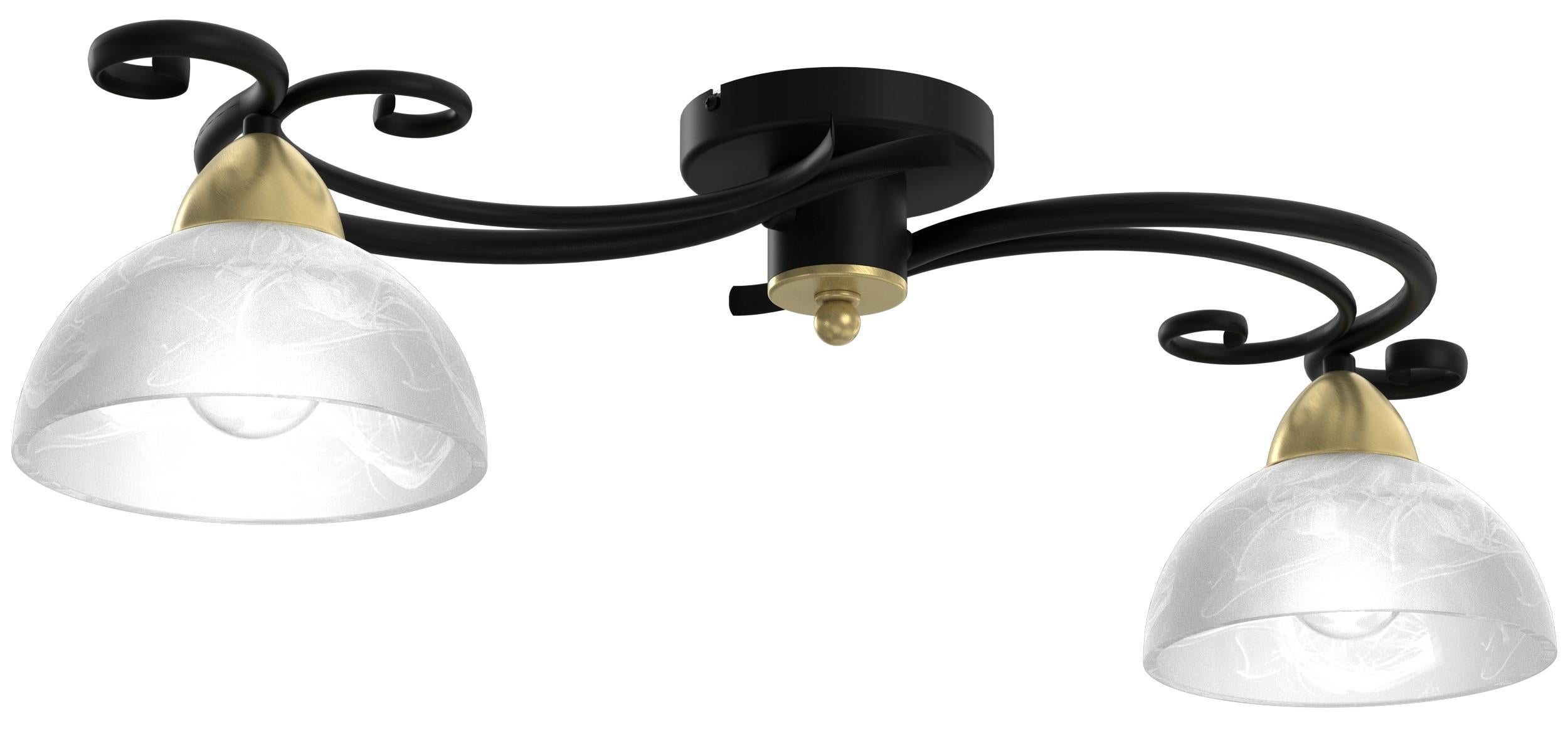 Lampa wisząca Aurora czarna i mosiądz 2xE27x15W metal wym:20x78x26cm IP20 Luminex