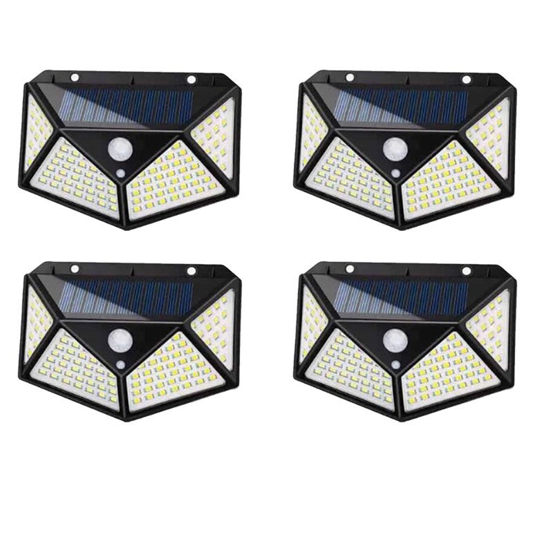 Lampa solarna 100 LED IP65 wodoodporna do użytku na zewnątrz – 4 sztuki