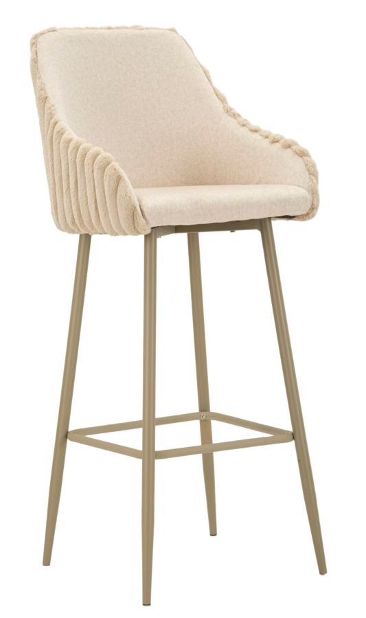Zestaw 2 wysokich stołków Penh, Poliester, Beżowy, Seven Design