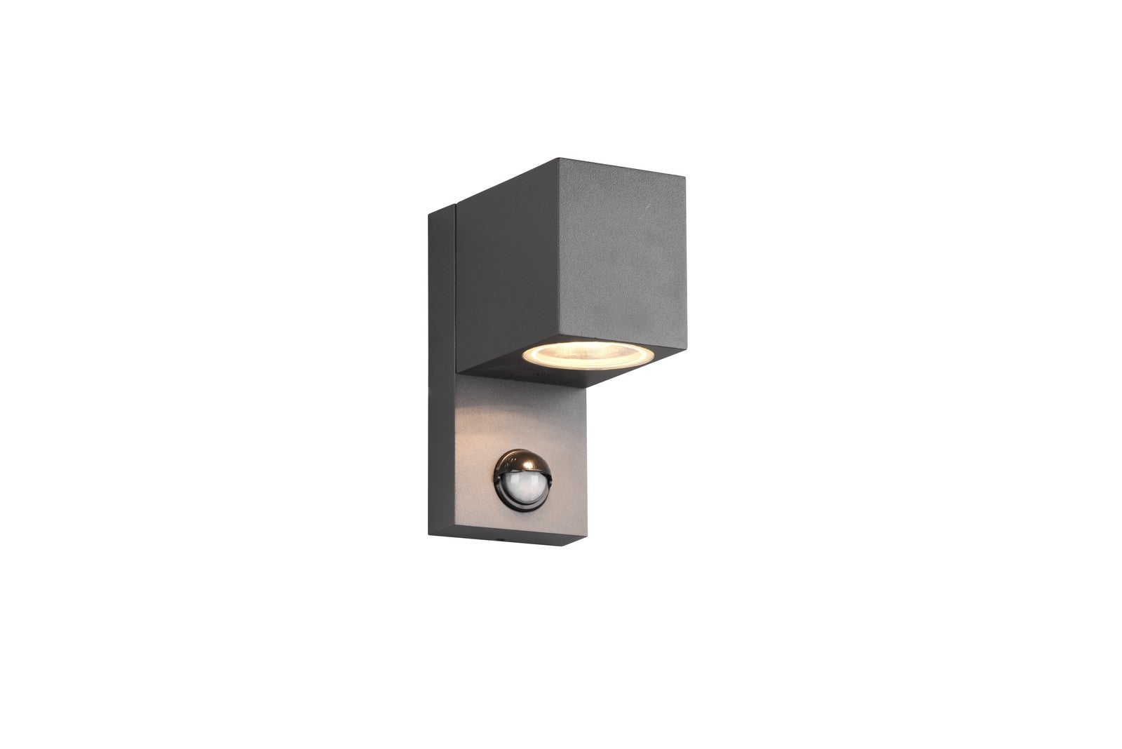 Kinkiet zewnętrzny prostokątny z czujnikiem ORVIE antracytowy 1xGU10x35W aluminium wym:15x7x11,6cm IP44 Trio
