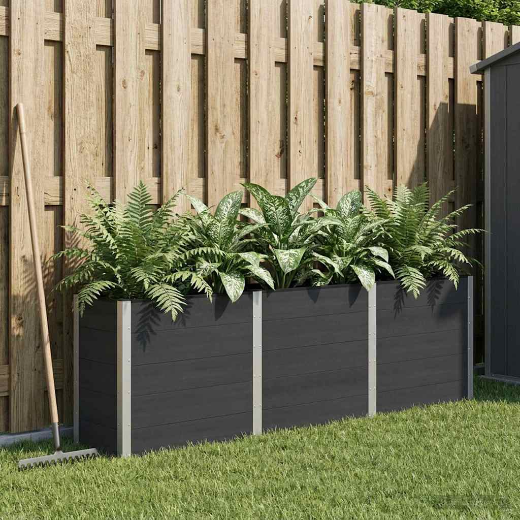 Podniesiona rabata ogrodowa Czarny 300 x 50 x 91 cm vidaXL