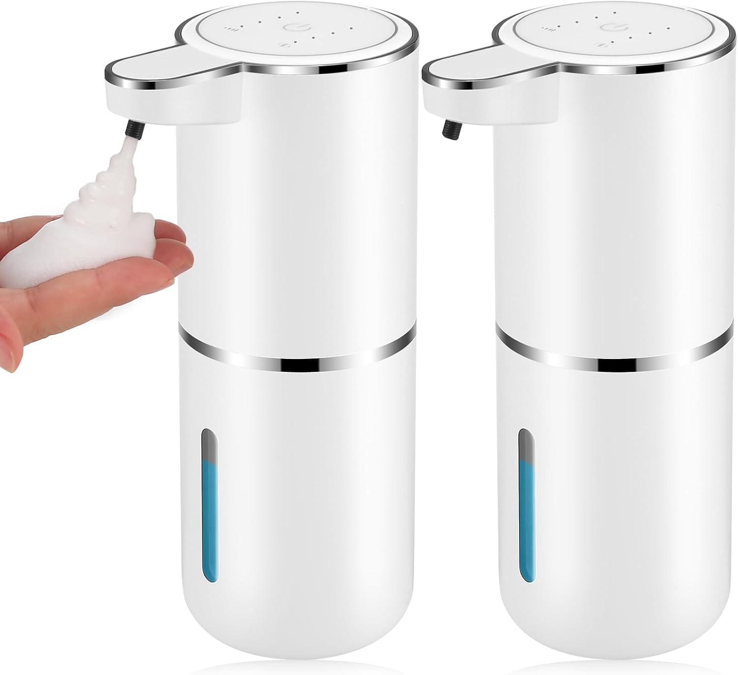 Zestaw 2 automatycznych dozowników mydła - bezdotykowy automatyczny dozownik mydła w pianie USB - 380 ml