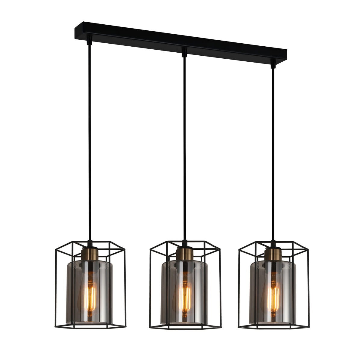 Lampa wisząca Kalula czarna 3xE27x40W metal wym:94,5x77x18cm IP20 Italux