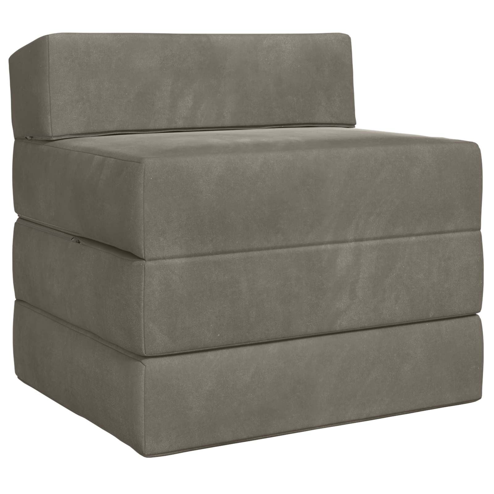 Składana Sofa Łóżko jasnoszary 200 x 70 x 15 cm Welur