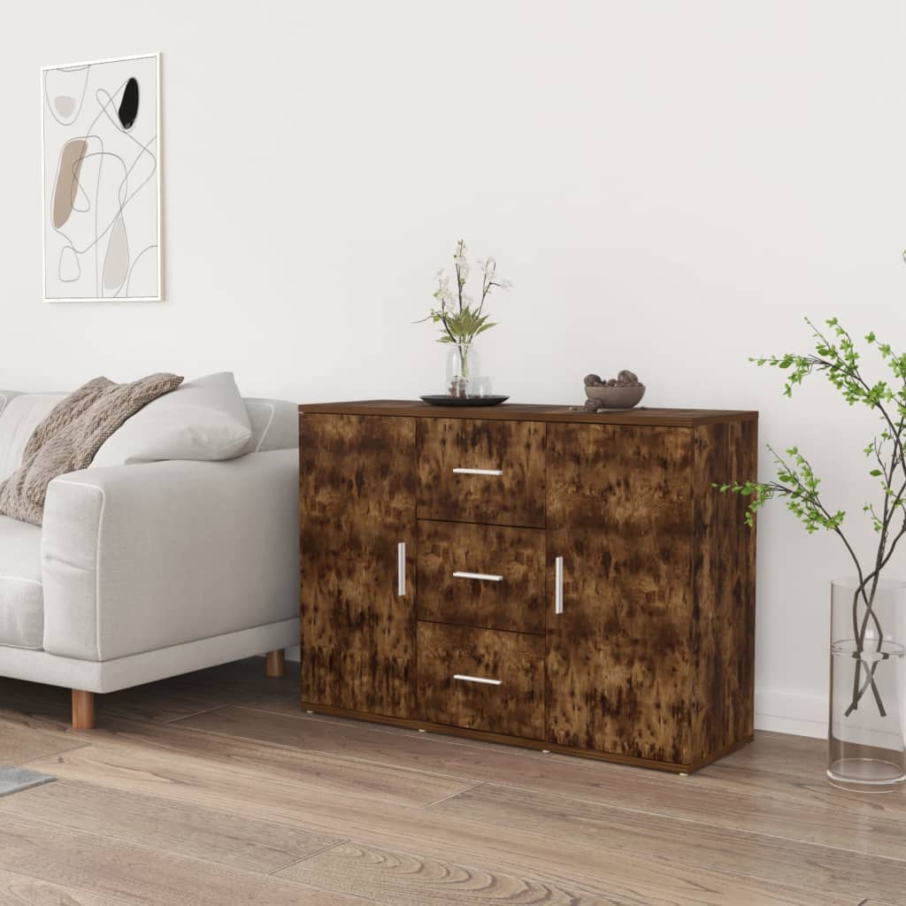 vidaXL Szafka, przydymiony dąb, 91x29,5x65 cm, materiał drewnopochodny