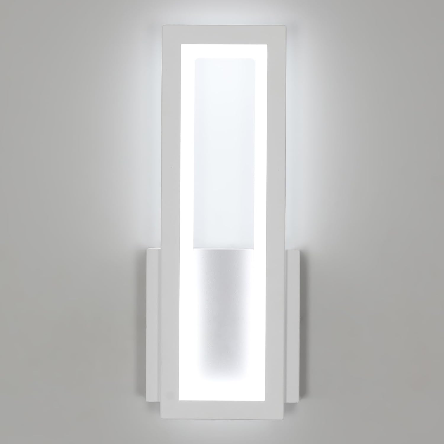 Lampa ścienna nowoczesna, akryl biały, 16 W, 2000 lm, światło białe 6000 K, 32 cm