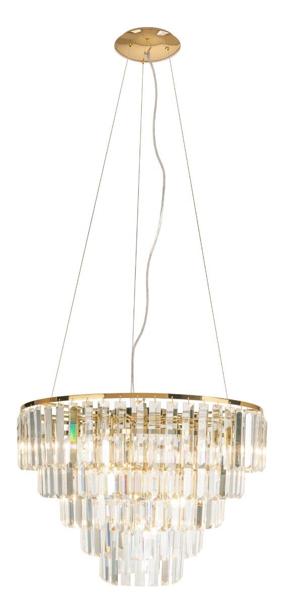 Żyrandol glamour złoty z kryształowym kloszem Ø60 cm MONACOP 15xG9 40W P0424 Maxlight