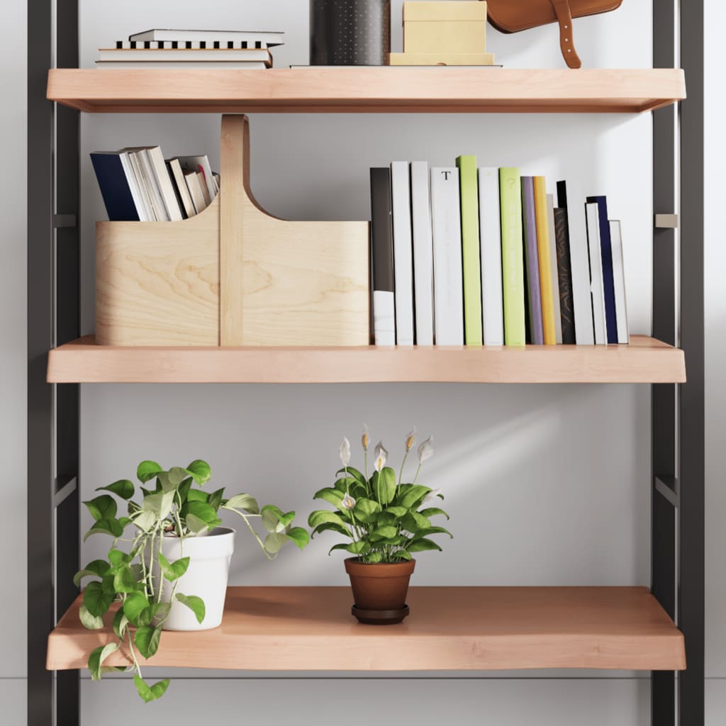vidaXL Półka, brązowa, 80x40x(2-6) cm, lakierowane lite drewno dębowe