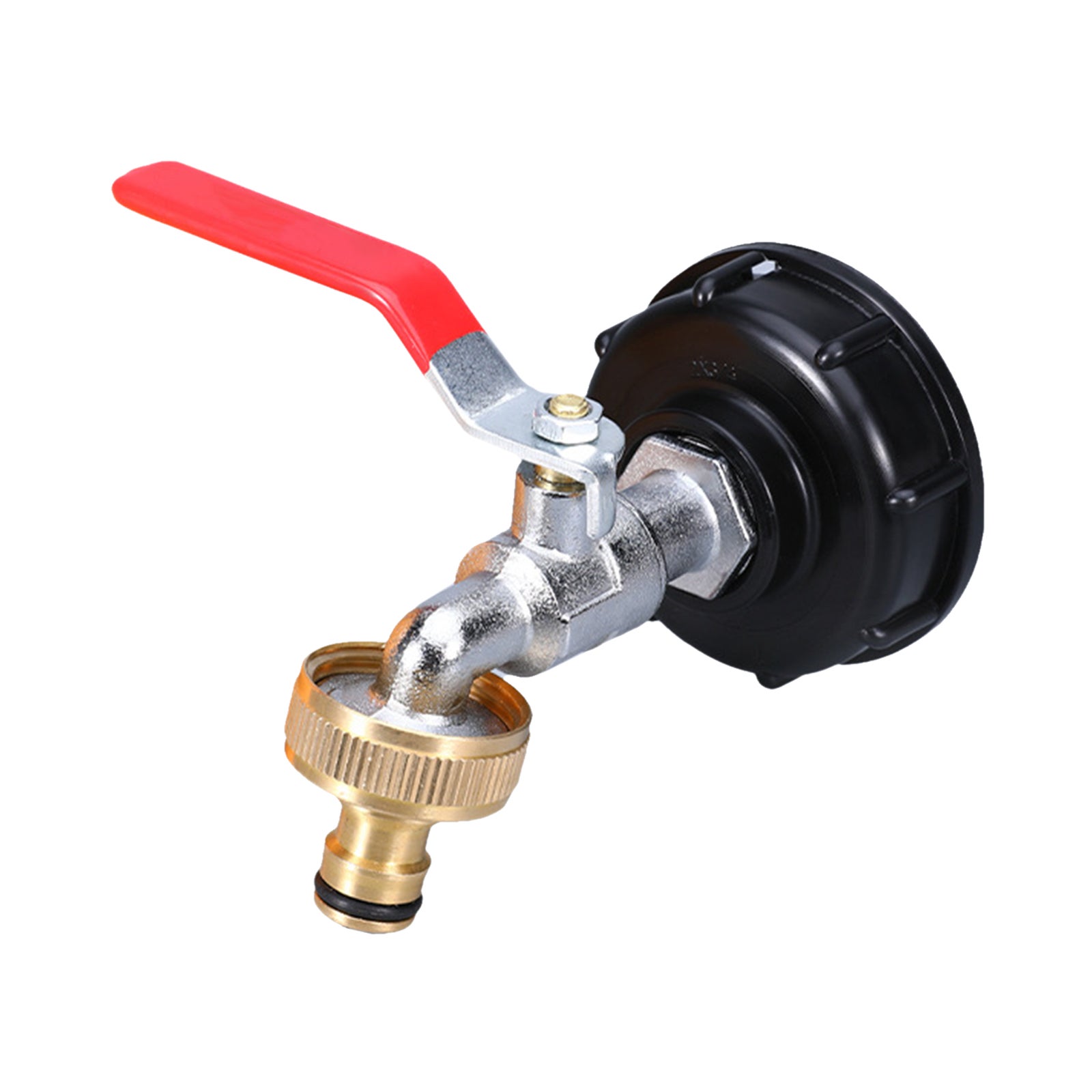 Kran do zbiornika IBC, przyłącze 3/4", mosiężny adapter spustowy, do wody, oleju i paliwa