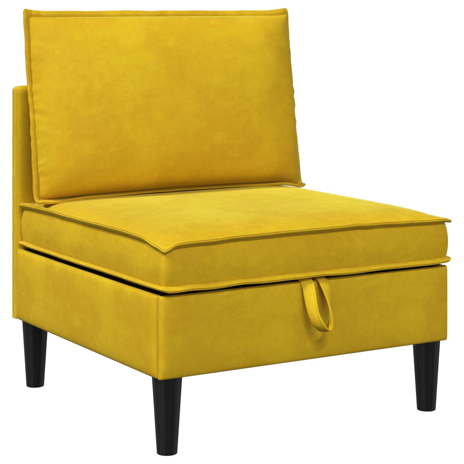 Środkowa sofa z miejscem do przechowywania żółty Welur