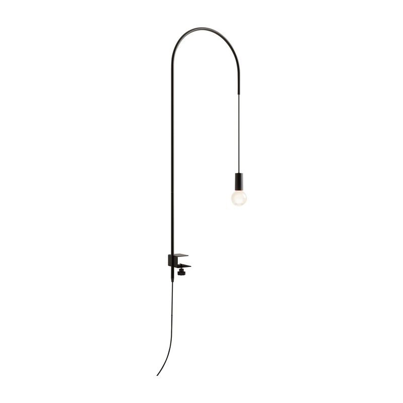 Zafferano - Lampa stołowa z drutu z zaciskiem, obrotowa 200°, wys 152 cm, malowany metal, żarówka E27 maks 60 W w zestawie - czarna