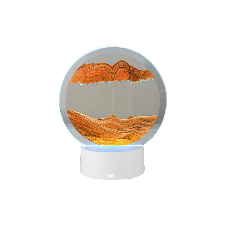 Lampa artystyczna z ruchomym piaskiem, lampka nocna z piaskami ruchomymi, kreatywna lampka nocna z malowaniem piaskiem w szkle, żółta (z pilotem)