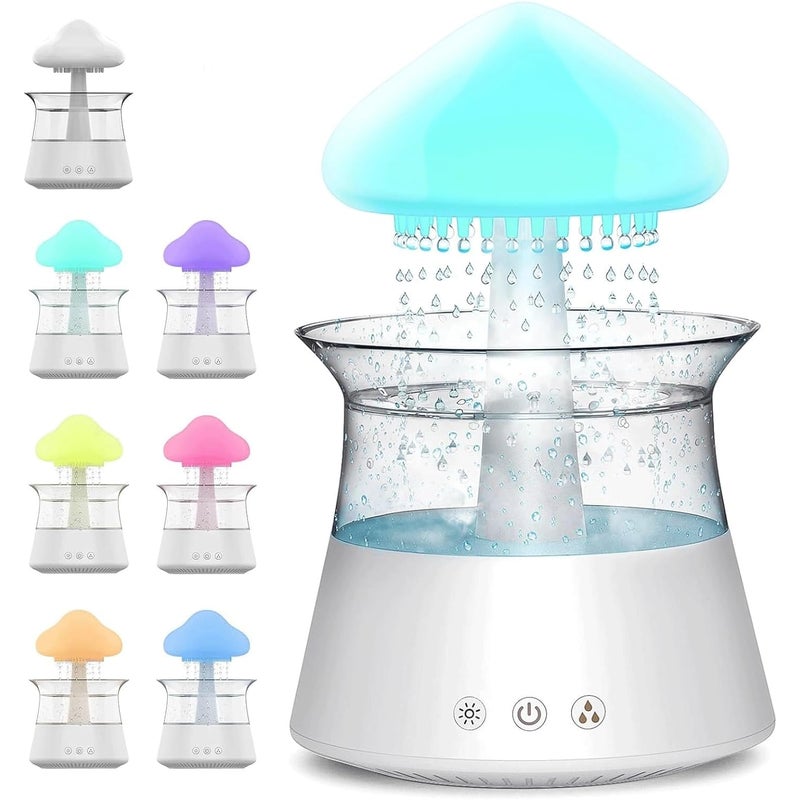 Nawilżacz 2 w 1, dyfuzor do aromaterapii, lampka nocna LED 7 kolorów z pilotem, nawilżacz do sypialni, biały