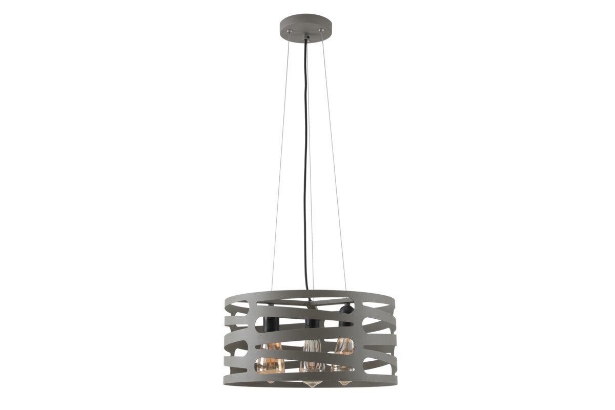Oprawa sufitowa MARISA, AC220-240V, 50/60Hz, 3*E27, max. 40W, IP20, śr. 40 cm, potrójna, szara - GTV LIGHTING