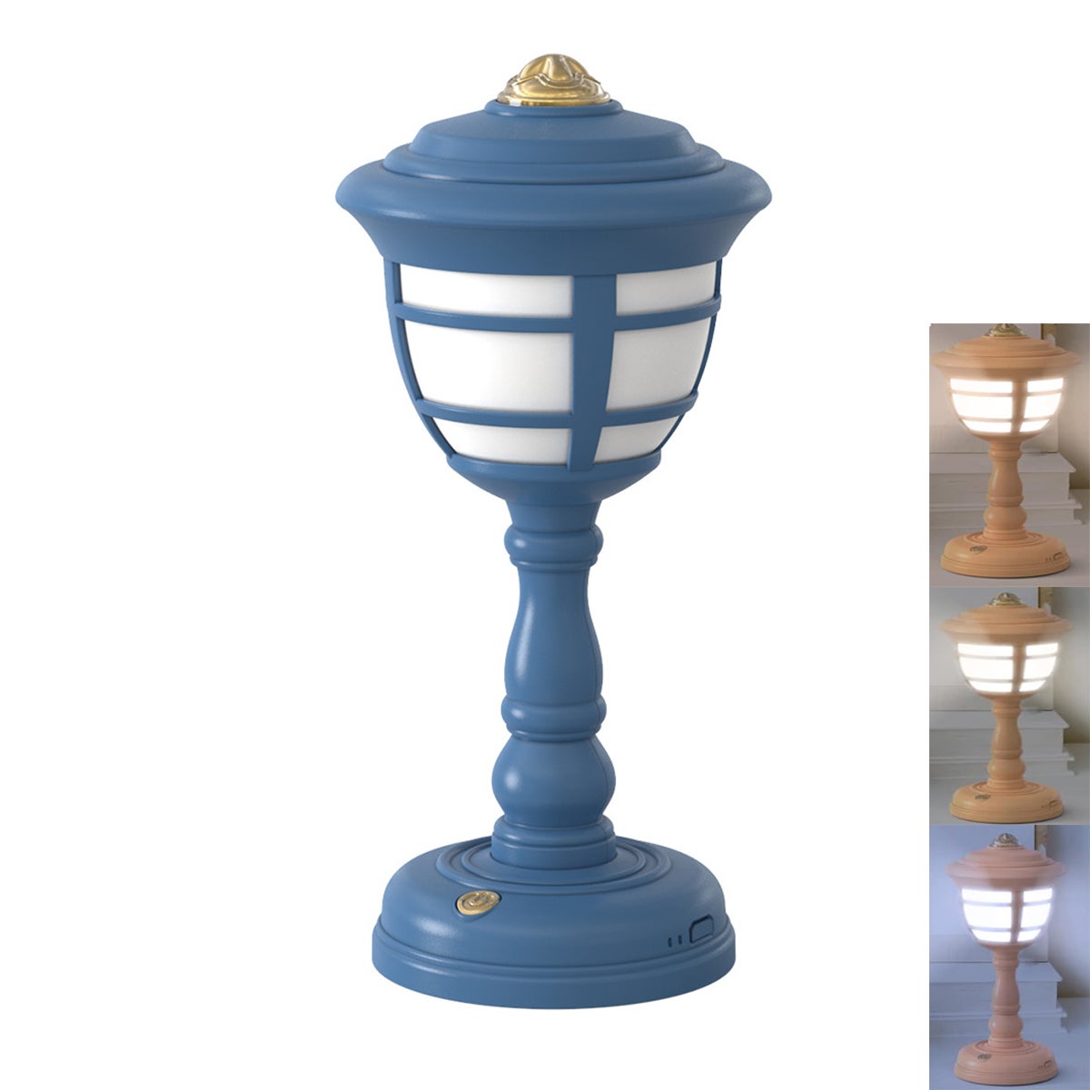 Lampa stołowa, lampa stołowa z akumulatorem, lampa stołowa bezprzewodowa, lampka nocna (niebieska)