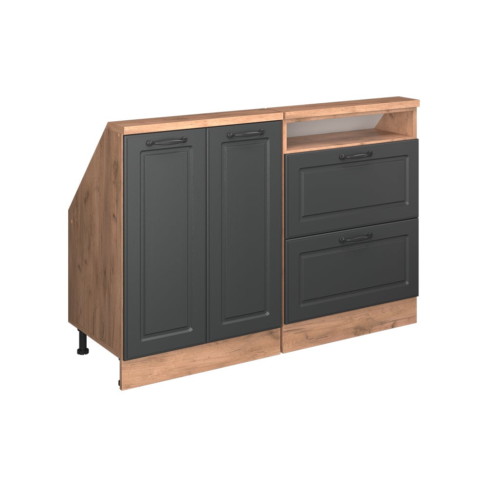 Vicco Zestaw szafek na dach skośny Rion, Anthracite Country House/Gold Kraft Oak, Zestaw 2 sztuk