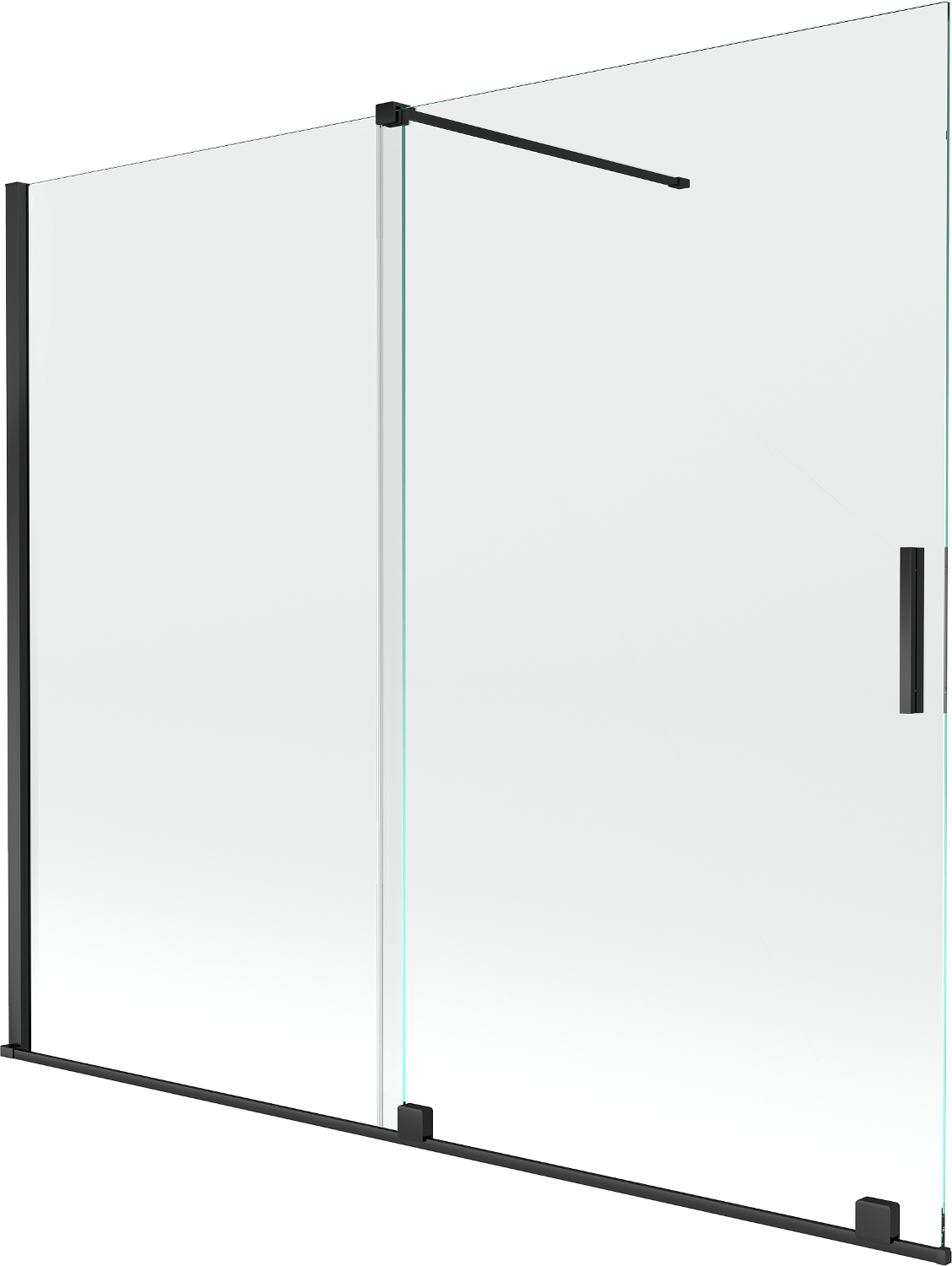 Mexen Velar parawan nawannowy 2-skrzydłowy rozsuwany 180 x 150 cm, transparent, czarny - 896-180-000-01-70