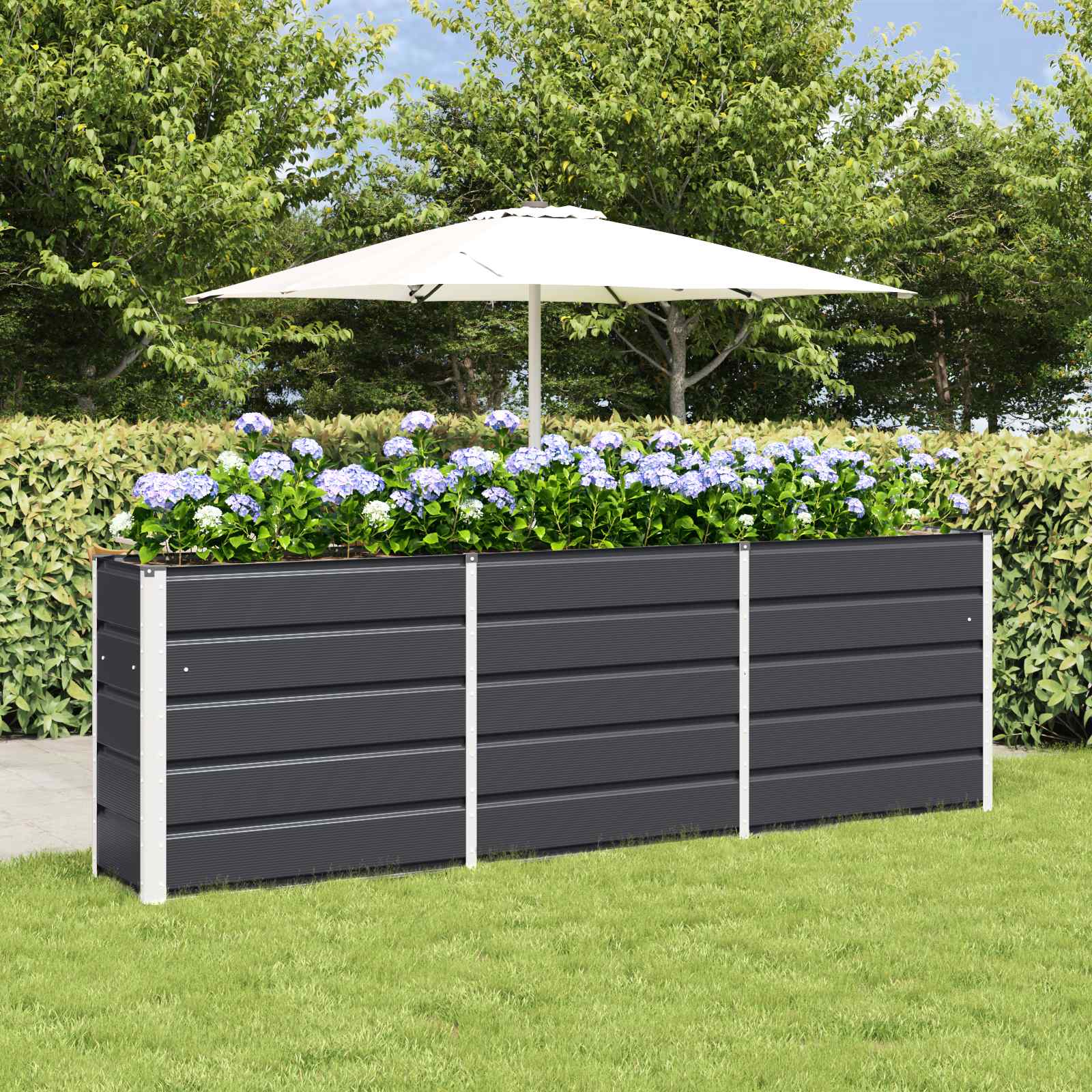 Donica Antracyt 240 x 40 x 75 cm Stal vidaXL