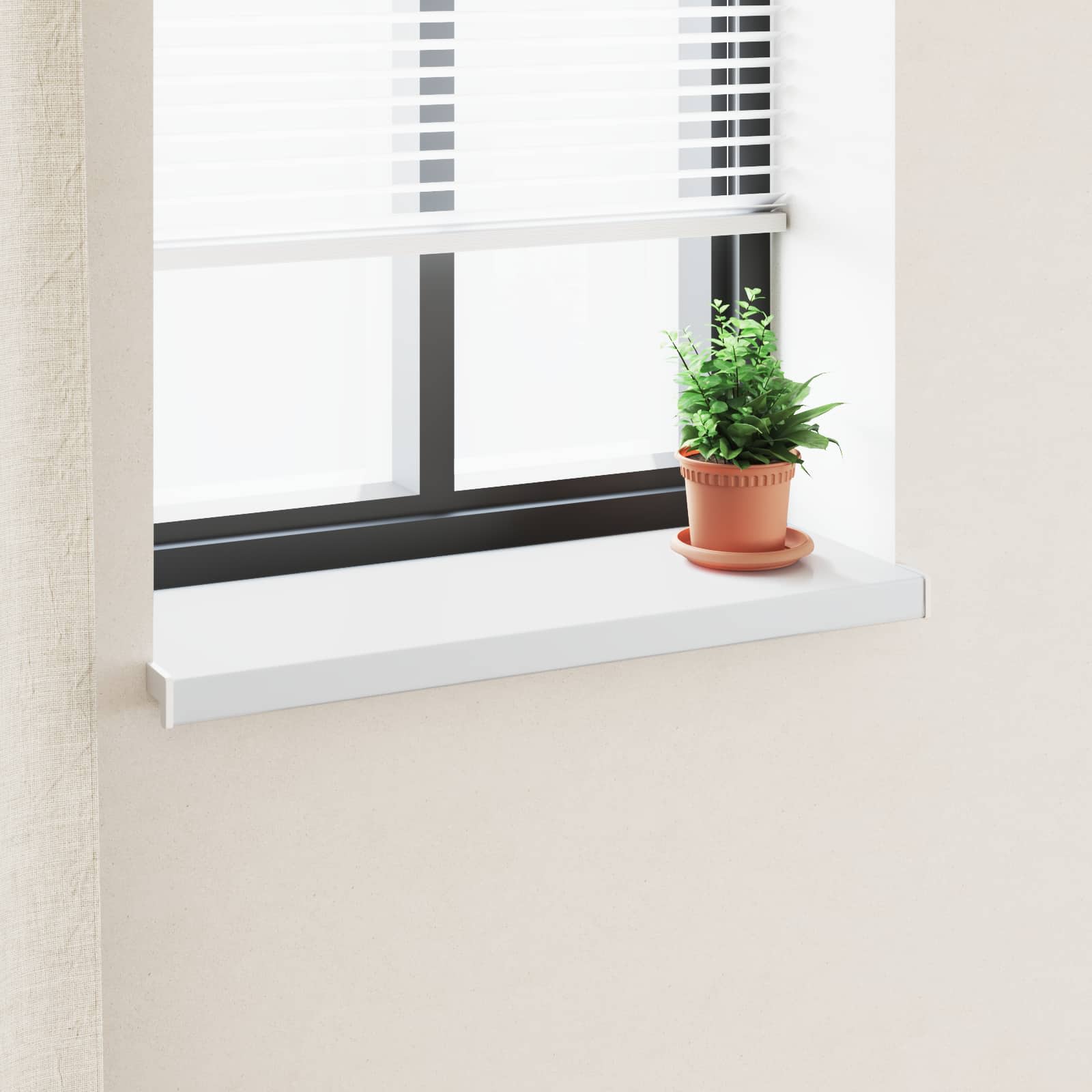 Parapet okienny Biały 60 x 35 x 4,5 cm PVC vidaXL