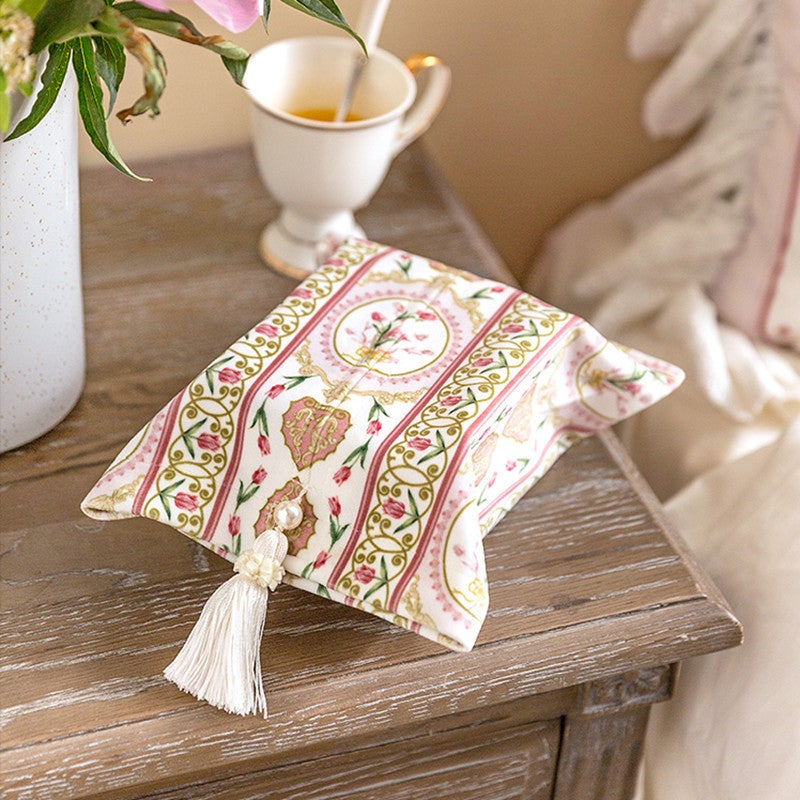 【24 × 18 cm】Elegancka, prosta i lekka luksusowa torba papierowa z pompką, klasyczny różowy aksamitny zestaw chusteczek higienicznych w kształcie tulip