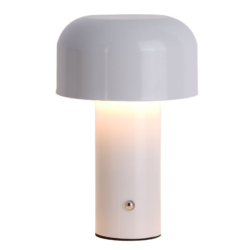 Bezprzewodowa lampa stołowa LED, lampka biurkowa w kształcie grzyba ładowana przez USB, dotykowa lampka nocna, płynna regulacja 3 kolorów, biała