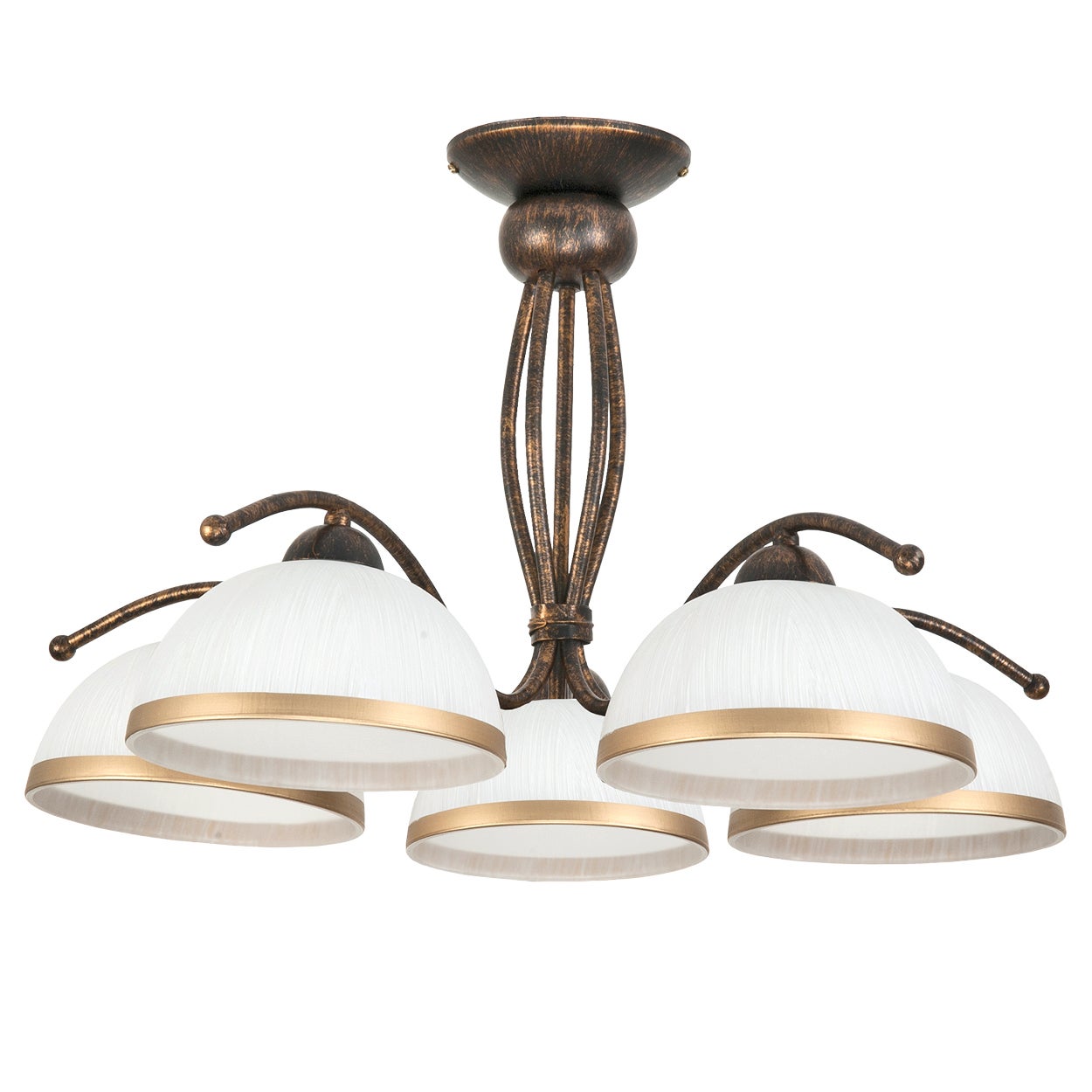 Żyrandol retro do salonu 5xE27 RENOS vintage postarzany 60x42cm Edylit