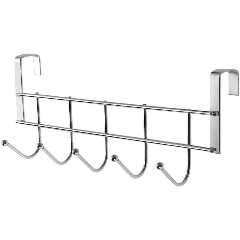 Wieszak łazienkowy Hook Rail ze stali nierdzewnej, haczyk na drzwi, wieszak na płaszcz z 5 haczykami