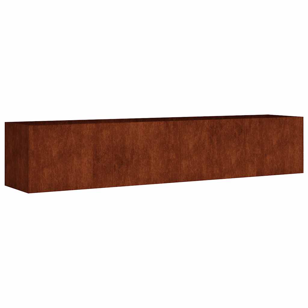 Podwyższona Donica Ogrodowa Corten 200x40x40 cm Rdzawa na Kwiaty na Zioła