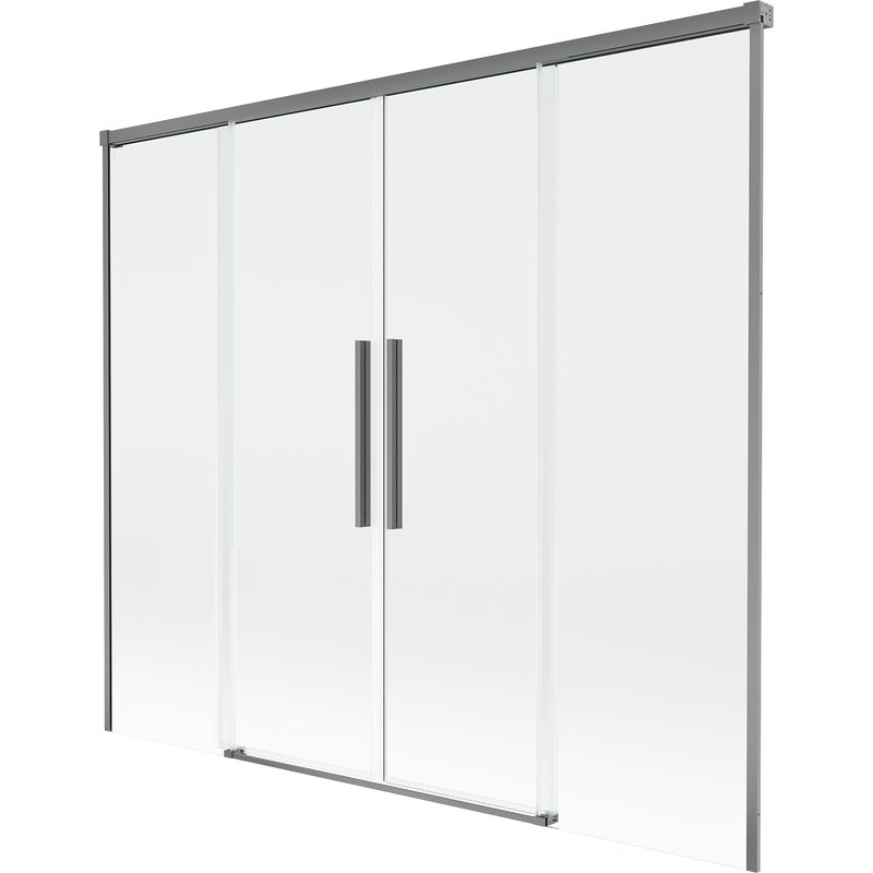 Mexen Rox parawan nawannowy 2-skrzydłowy rozsuwany 190 x 150 cm, transparent, gun metal - 8C9-190-002-95-00