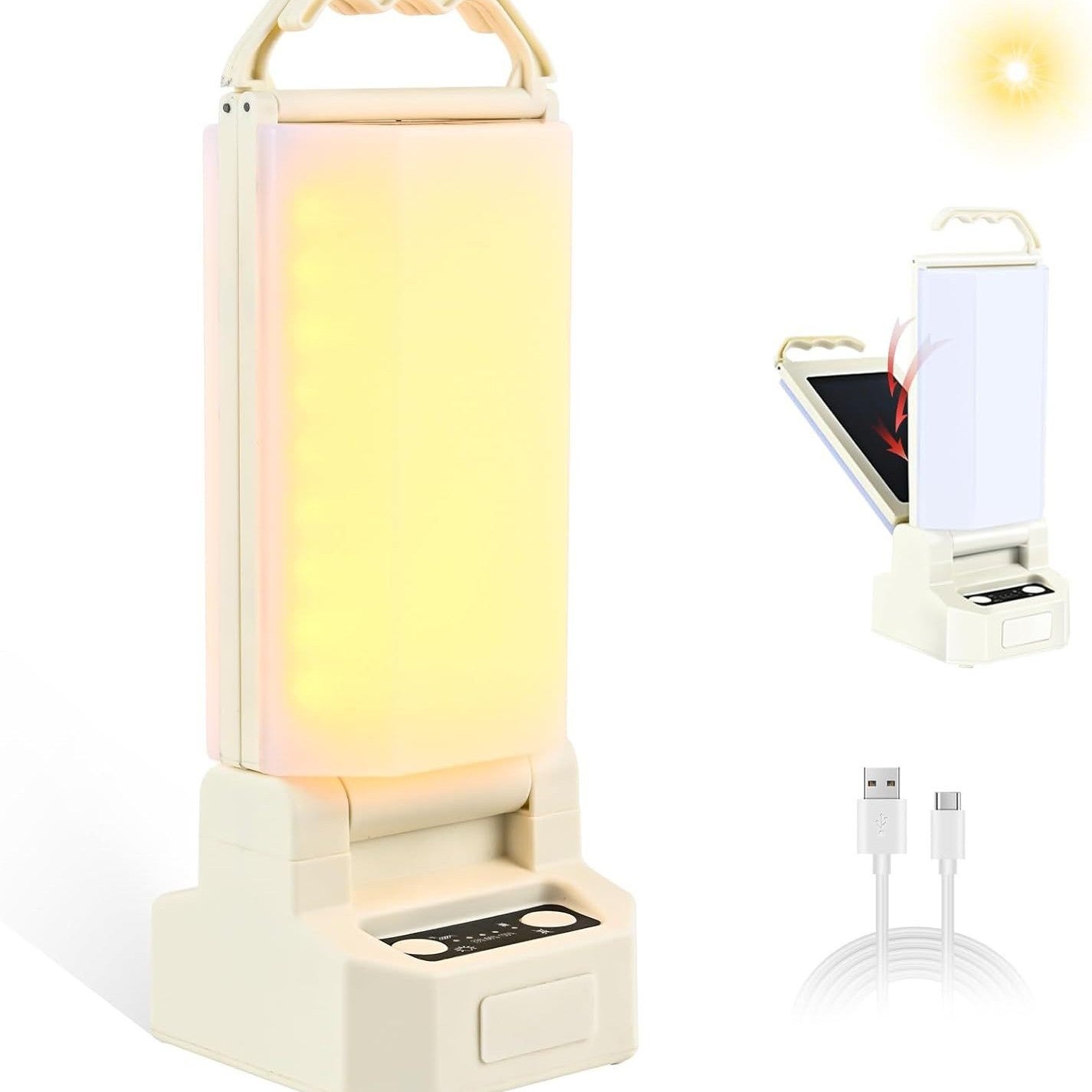 Solarna lampa kempingowa, przenośna, z regulacją jasności, akumulator zewnętrzny 4 500 mAh, wodoodporna lampa LED IPX4 do kempingu i wędkowania