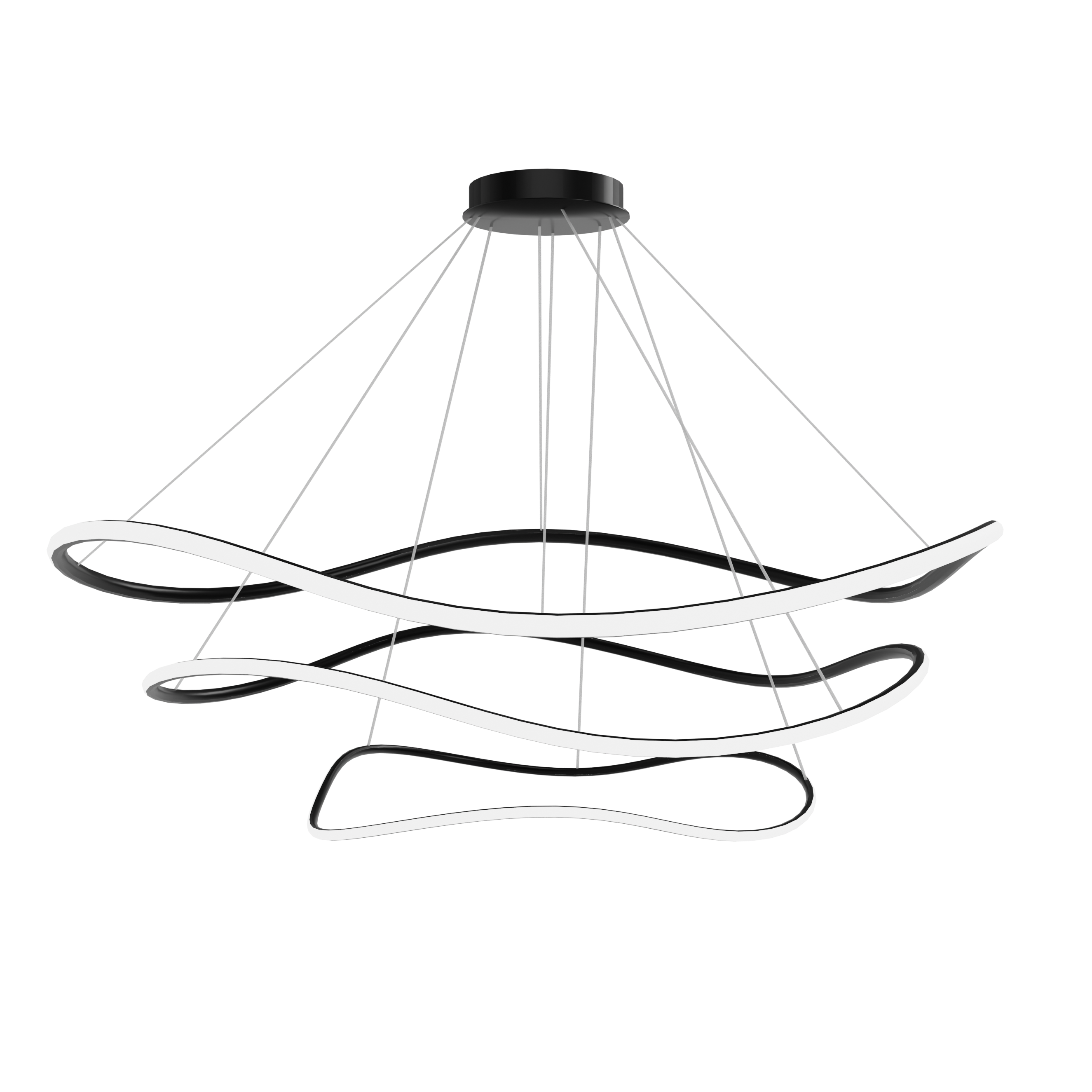 Lampa Sufitowa Wisząca Toolight Lhj016-Cp3 Czarna Czarny