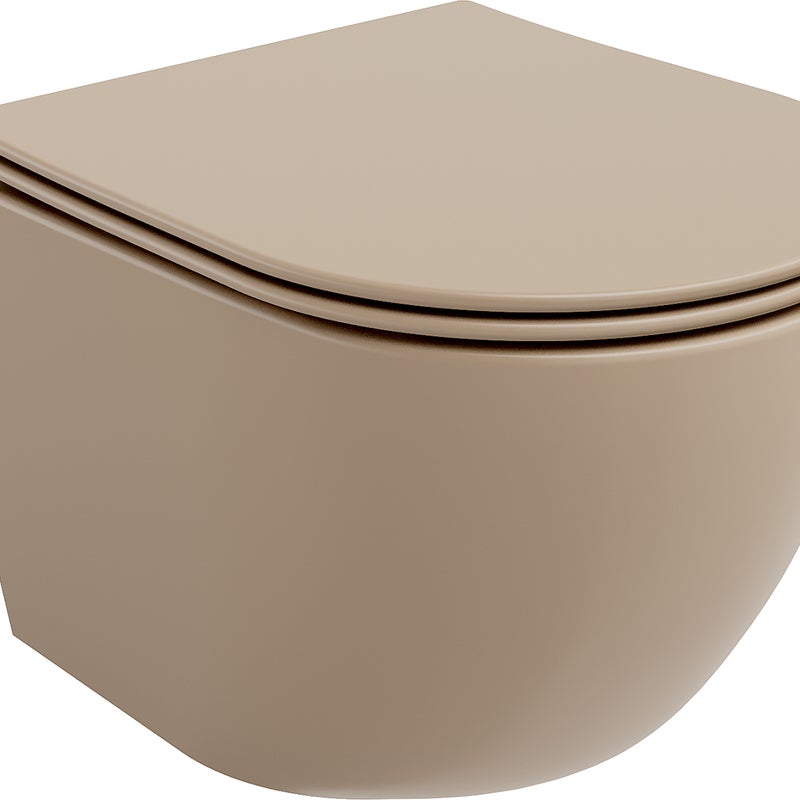 Mexen Lena miska wc Rimless z deską wolnoopadającą slim, duroplast, cappuccino mat - 30224064